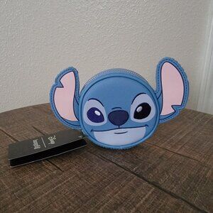 Disney Loungefly Stitch Round Coin Purse NWT Blue Wristlet